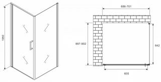 Душевой уголок ABBER Sonnenstrand 70x90см хром AG04070-S90